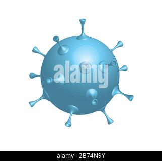 Illustrazione tridimensionale di un virus Foto Stock