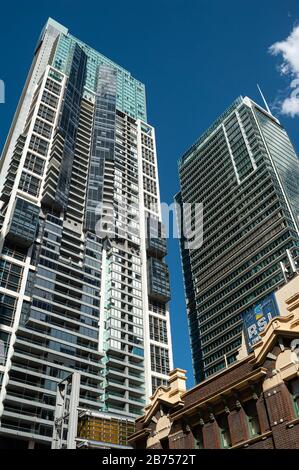 19.09.2018, Sydney, nuovo Galles del Sud, Australia - lo sviluppo della Piazza del mondo nel quartiere degli affari consiste di un centro commerciale, hotel, edifici di uffici e blocchi di appartamenti. [traduzione automatica] Foto Stock