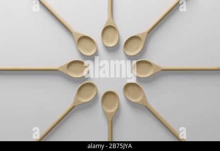 Cucchiai di legno Foto Stock