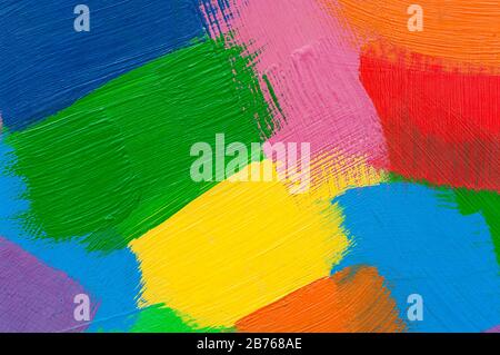 Tratti astratti multicolore con vernice ad olio. Foto Stock