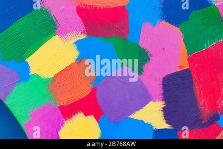 Tratti astratti multicolore con vernice ad olio. Foto Stock