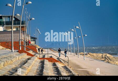 Nordseeinsel Borkum, Uferpromenade Am Westende Der Insel, Ostfriesland, Niedersachsen, Deutschland, Foto Stock