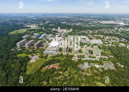 , campus della RUB University of Bochum, 24.07.2012, vista aerea, Germania, Renania settentrionale-Vestfalia, Ruhr Area, Bochum Foto Stock