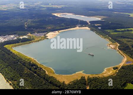 , Silbersee i e II, Silver Lake in Haltern, 12.08.2012, vista aerea, Germania, Nord Reno-Westfalia, Ruhr Area, Haltern Foto Stock