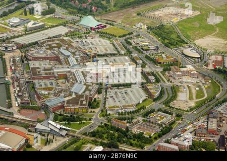 , centro commerciale Centro a Oberhausen, 24.07.2012, vista aerea, Germania, Renania Settentrionale-Vestfalia, Area della Ruhr, Oberhausen Foto Stock