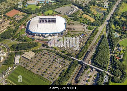 , evento alla Veltings Arena di Gelsenkirchen, 12.08.2012, vista aerea, Germania, Renania settentrionale-Vestfalia, Ruhr Area, Gelsenkirchen Foto Stock