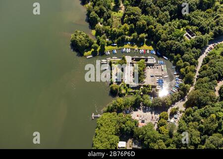 , Haus Scheppen sulla riva sud del lago Baldeney di Essen, 23.07.2012, vista aerea, Germania, Renania settentrionale-Vestfalia, Area della Ruhr, Essen Foto Stock