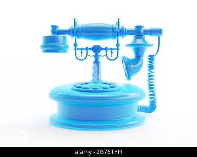 Telefono vintage, illustrazione del computer. Foto Stock