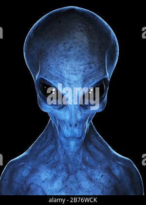 Alien, illustrazione del computer. Foto Stock