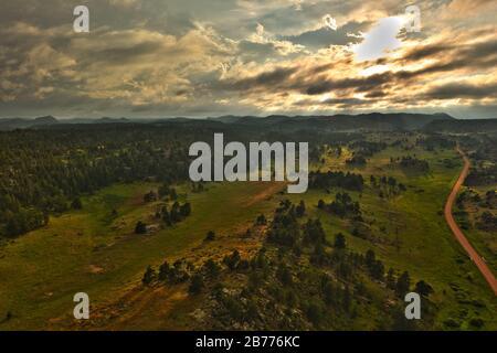 Bellissimo drone Shot del paesaggio del Wyoming Foto Stock