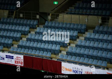 Todoroki Arena, Kanagawa, Giappone. 14 Marzo 2020. Vista generale, 14 MARZO 2020 - Pallacanestro : 2019-20 B.LEAGUE B1 gioco tra Kawasaki Brave Thunders - Levanga Hokkaido alla Todoroki Arena, Kanagawa, Giappone. Credit: Naoki Morita/Aflo Sport/Alamy Live News Foto Stock