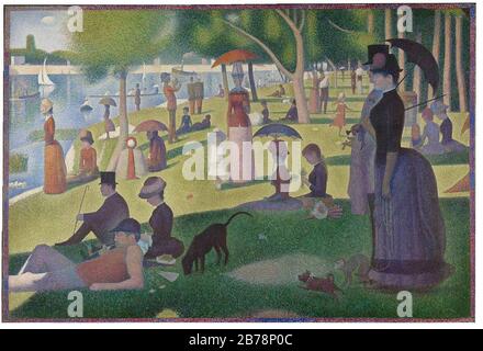 Georges Seurat - Un dimanche après-midi à l'Île de la Grande Jatte v2. Foto Stock