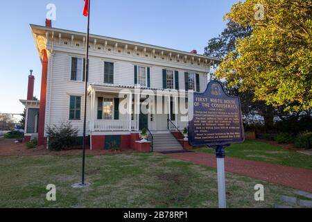 La prima Casa Bianca della Confederazione mentre la capitale degli Stati Confederati d'America era a Montgomery, Alabama. Foto Stock