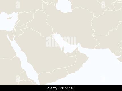 Asia con mappa del Bahrain evidenziata. Illustrazione Vettoriale. Illustrazione Vettoriale