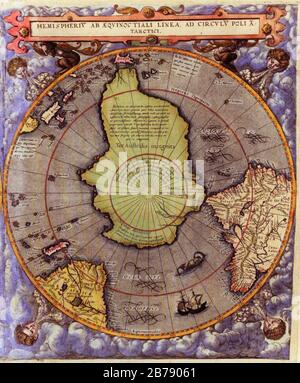 Gerard de Jode 1593 Mappa emisfero meridionale. Foto Stock