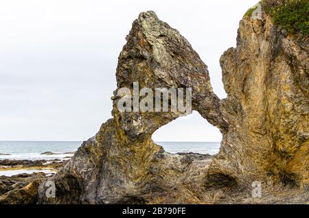 Australia Rock a Narooma, somiglianza a una mappa dell'Australia Foto Stock