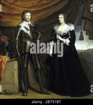 Gerard van Honthorst - Principe Frederik Hendrik e sua moglie Amalia van Solms - 005. Foto Stock