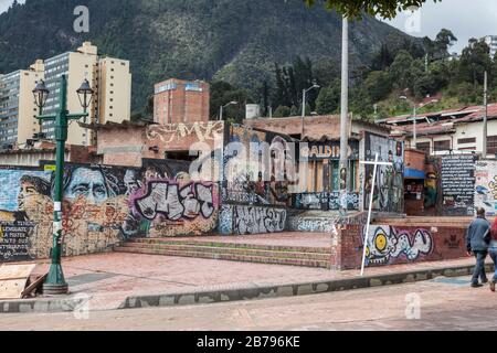 Graffiti di strada a Bogotà, Colombia, Sud America Foto Stock