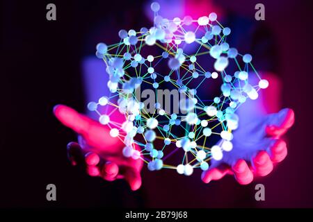 Un concetto di rete globale. Rendering 3D Foto Stock