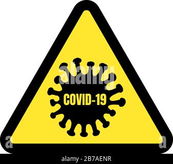 Modello astratto del ceppo virale coronavirus 2019-nCoV COVID-19 MERS-Cov Nuovo coronavirus nel segno di rischio biologico Illustrazione Vettoriale