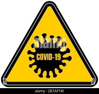 Modello astratto del ceppo virale coronavirus 2019-nCoV COVID-19 MERS-Cov Nuovo coronavirus nel segno di rischio biologico Illustrazione Vettoriale