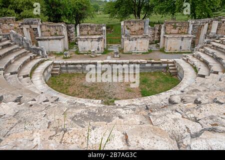 Aphrodisias era un'antica città greca nell'Anatolia occidentale (rovine del consiglio comunale), Aydin, Turchia Foto Stock