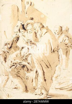 Giambattista Tiepolo - St Prosdocimus battezzando Santa Giustina Foto Stock