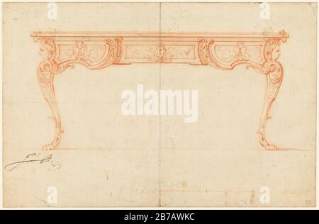 Gilles-Marie Oppenord - Elevation Of A Writing Desk Foto Stock