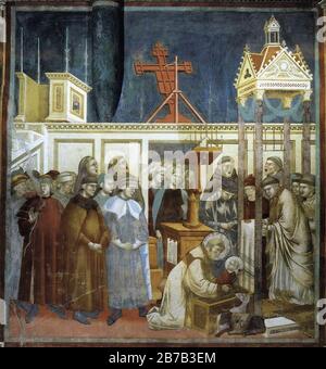 Giotto di Bondone - leggenda di San Francesco - 13. Istituzione del Presepe a Greccio Foto Stock