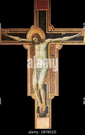 Giotto. Il crocifisso-1310-17. 430х303 cm. Rimini, Tempio Malatestiano. Foto Stock