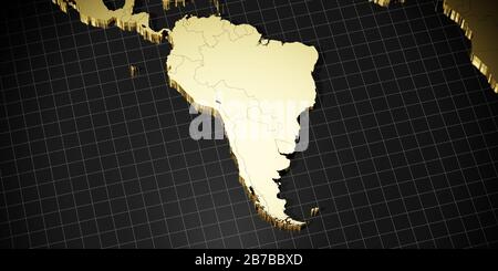 Continente sudamericano - illustrazione 3D Foto Stock