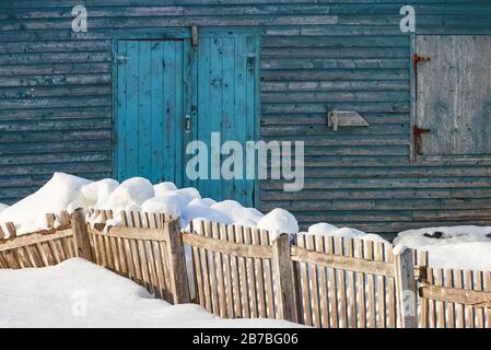 Inverno nel villaggio di pescatori di Dunfield, Terranova, Canada [Nessun rilascio di proprietà; disponibile solo per la licenza editoriale] Foto Stock