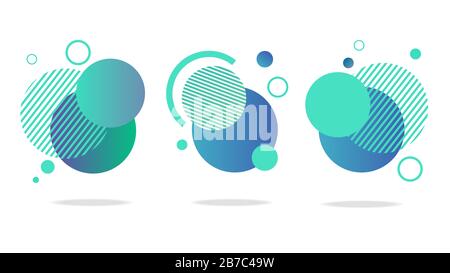 Set di badge astratti rotondi, icone o forme Illustrazione Vettoriale