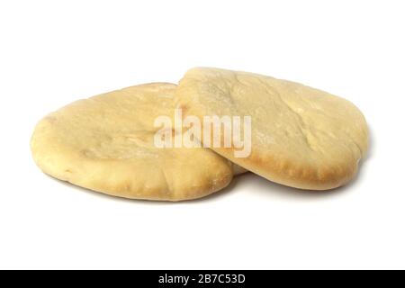 Tortillas di pane isolato su bianco Foto Stock