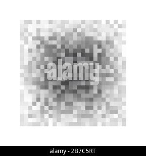 Dati censurati. Mosaico grigio di censura. Area sfocata pixel trasparenti. Contenuti privati. Illustrazione vettoriale isolata su sfondo bianco Illustrazione Vettoriale