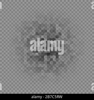 Dati censurati. Area di sfocatura pixel. Contenuti privati. Mosaico grigio di censura. Illustrazione vettoriale isolata su sfondo trasparente Illustrazione Vettoriale