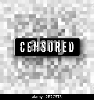 Dati censurati. Area sfocata pixel trasparenti. Contenuti privati. Mosaico di censura. Illustrazione vettoriale Illustrazione Vettoriale