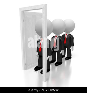 Uomo d'affari 3D, concetto di coda Foto Stock