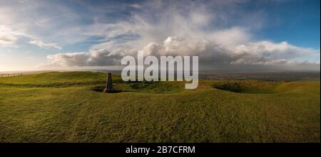 Firle Beacon sulla South Downs Way, East Sussex, Regno Unito Foto Stock