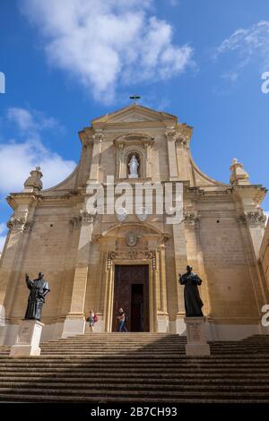 Cattedrale dell'Assunzione della Beata Vergine Maria al Cielo a Cittadella di Victoria a Gozo, Malta Foto Stock