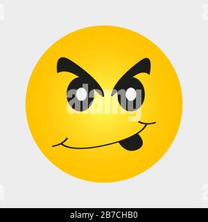 Emoticon arrabbiato. Illustrazione vettoriale isolata su sfondo bianco Illustrazione Vettoriale
