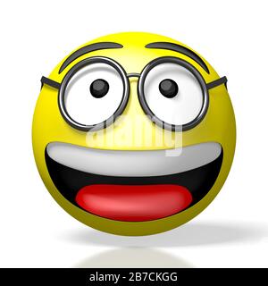 Emoticon/emoji 3D - indossare occhiali/nerd Foto Stock