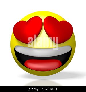 Emoji/emoticon 3D - cuori, innamorati Foto Stock