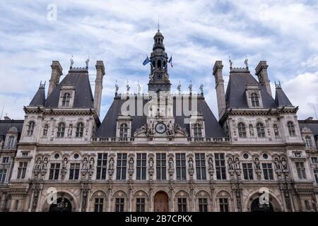 Hôtel de Ville de Paris alias Municipio di Parigi, Francia, Europa Foto Stock