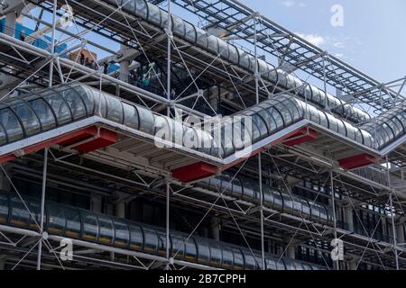 Esterno Centre Pompidou a Parigi, Francia, Europa Foto Stock