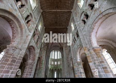 Mont Saint Michel, in Normandia, Francia, Europa Foto Stock