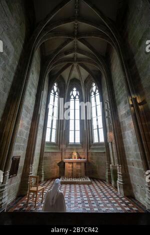 Mont Saint Michel, in Normandia, Francia, Europa Foto Stock