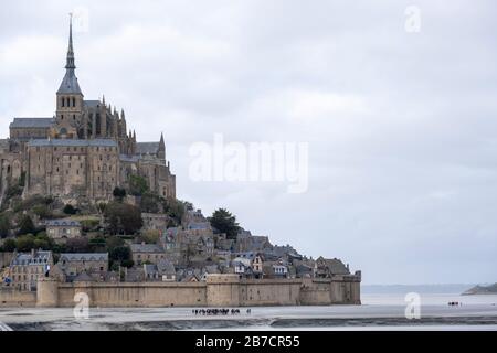 Mont Saint Michel, in Normandia, Francia, Europa Foto Stock