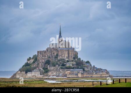 Mont Saint Michel, in Normandia, Francia, Europa Foto Stock