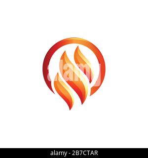 Idee moderne del logo della fiamma del fuoco. Design del logo Inspiration. Illustrazione Del Vettore Del Modello. Isolato Su Sfondo Bianco Illustrazione Vettoriale